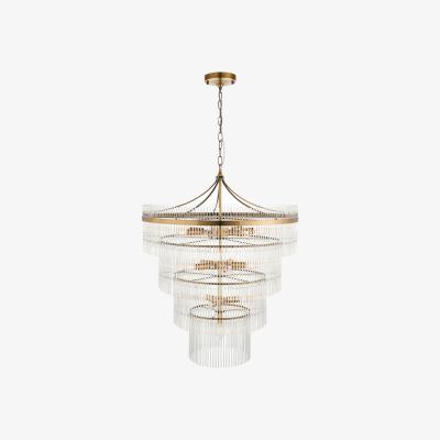 Perch and Parrow Monica 16-Light Tiered Pendant | Antique Brass