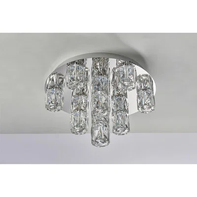 Perch and Parrow Cova Faceted Glass Ceiling Flush Light