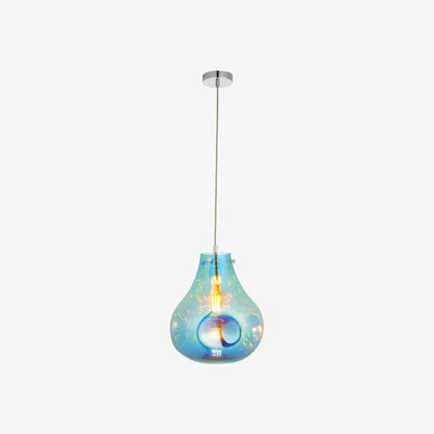 Perch and Parrow Elvera Large Pendant in Metallic Petrol