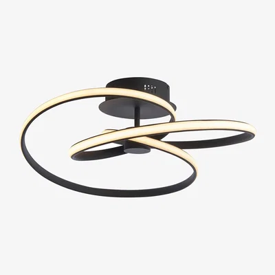 Perch and Parrow Demauri Semi Flush Light in Textured Black