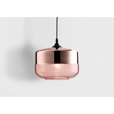 Perch and Parrow Demi Tinted Glass and Metal Pendant