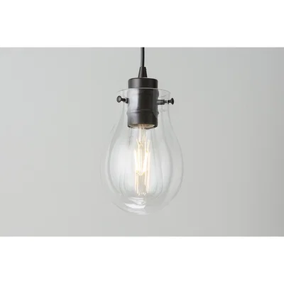 Perch and Parrow Fred Single Lighting Pendant in Clear Glass