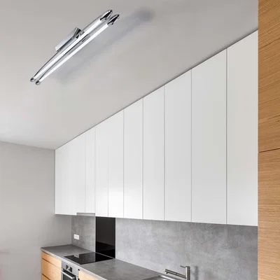 Pagazzi Harper 2 Light Chrome & Opal Glass LED Flush Ceiling Light Large