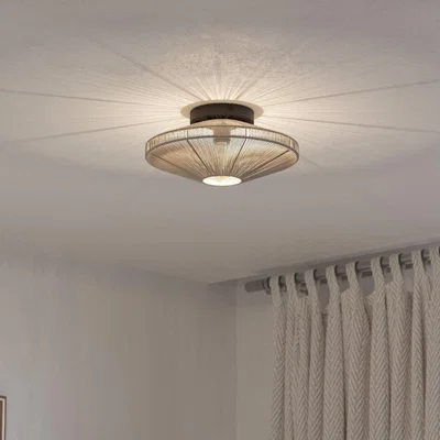 Pagazzi Midsumer Cream & Black Flush Ceiling Light