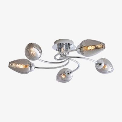 Pagazzi Lina 5-Light Chrome Flush Ceiling Light