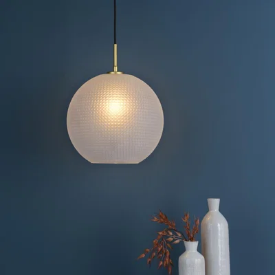 Pagazzi Daphne 1-Light Gold and Frosted Glass Pendant