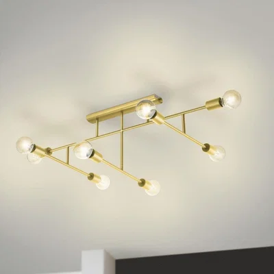 Pagazzi Belsiana Semi-Flush Gold Ceiling Light