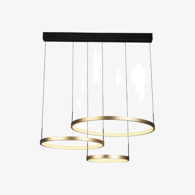 Pagazzi Grace 3 Ring Black and Gold LED Pendant Ceiling Light