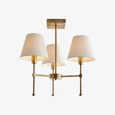 Pagazzi Taliah 3-Light Antique Brass Semi-Flush Ceiling Light