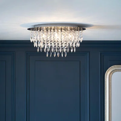 Pagazzi Winona Small Crystal Flush Ceiling Light