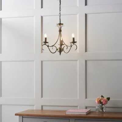 Pagazzi Bernice 3 Light Pendant Antique Brass