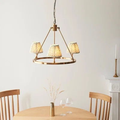 Pagazzi Chester & Leaf 3 Light Brass Pendant Ceiling Light