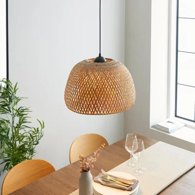 Pagazzi Bali Woven Bamboo Small Pendant Ceiling Light