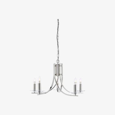 Pagazzi Searchlight Ascona 5 Light Ceiling Light Satin Silver