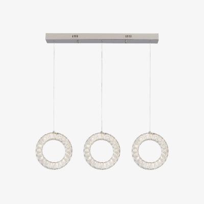 Pagazzi Soliel LED 3-Light Crystal Bar Polished Chrome Ceiling Pendant