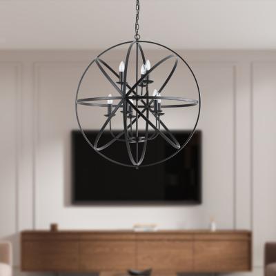 Pagazzi Orbit 8 Light Matte Black Pendant Ceiling Light