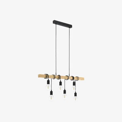 Pagazzi Indre 6 Light Wooden Ceiling Pendant