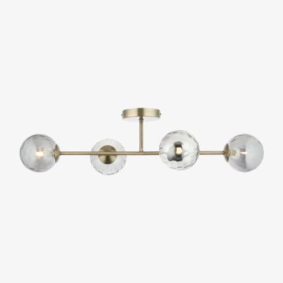 Pagazzi Tamara 4-Light Antique Brass Semi-Flush Ceiling Light