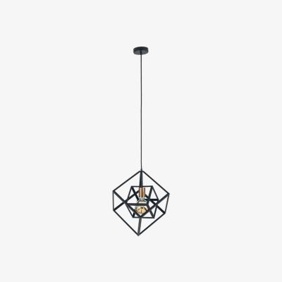 Pagazzi Alessio Cube Matt Black and Gold Pendant Ceiling Light