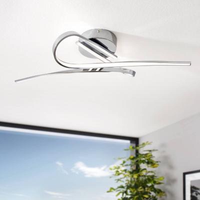 Pagazzi Aurora 2 Light Silver LED Flush Ceiling Light