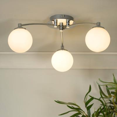 Pagazzi Navarro 3 Light Chrome Semi Flush Ceiling Light