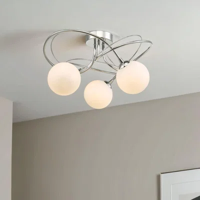 Pagazzi Violet 3-Light Polished Chrome Semi-Flush Ceiling Light