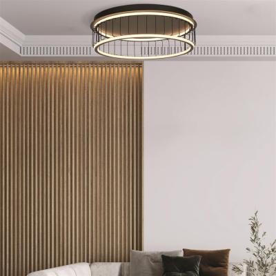 Pagazzi Circolo Large Cage LED Black Flush Ceiling Light