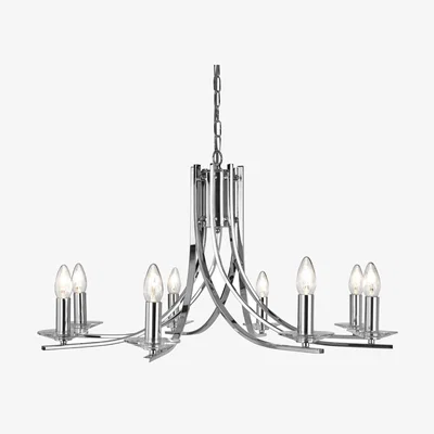 Pagazzi Ascona 8-Light Polished Chrome Chandelier Ceiling Light