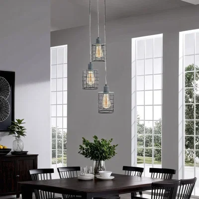 Pagazzi Keaton 3 Light Pendant Concrete Effect Ceiling Light