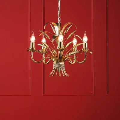 Pagazzi Phaedra 5 Light Gold Pendant Ceiling Light