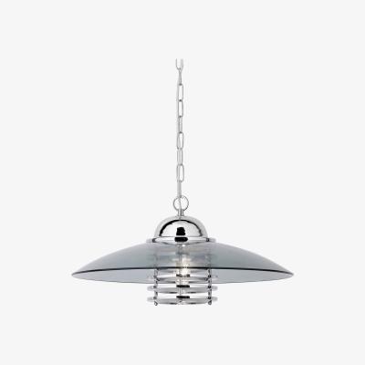 Pagazzi Hattie Polished Chrome Pendant Ceiling Light with Glass Shade