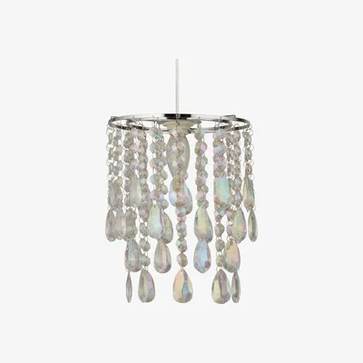 Pagazzi Quin Polished Chrome Ceiling Light Shade with Acrylic Droplets