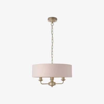 Pagazzi Highclere 3 Light Champagne & Pink Ceiling Pendant