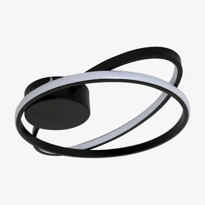 Pagazzi Lyra LED Flush Black Ceiling Light