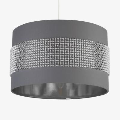 Pagazzi Lenny Grey And Silver Pendant Shade