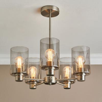 Pagazzi Kingsholm 5 Light Satin Nickel Semi Flush Ceiling Light