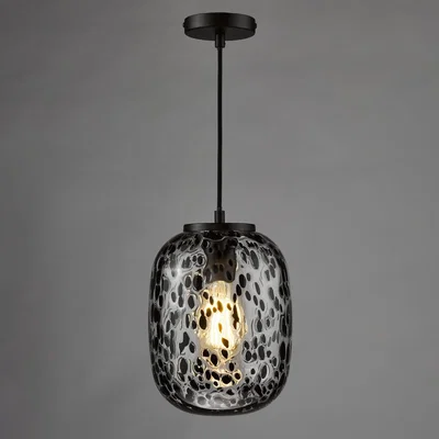 Pagazzi Gethin Matte Black & Confetti Glass Pendant Ceiling Light
