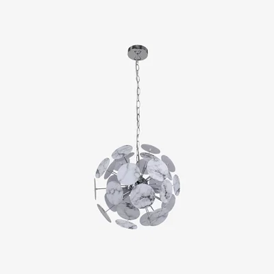 Pagazzi Keegan White Marble Pendant Ceiling Light