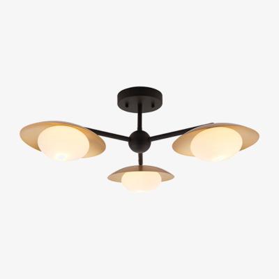 Pagazzi Carrei 3 Light Semi Flush Gold and Bronze Ceiling Light