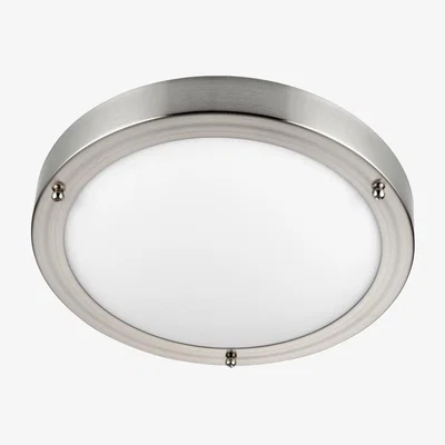 Pagazzi Portloe 1 Light Satin Nickel Flush Ceiling Light