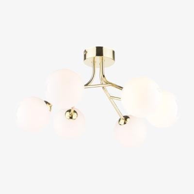 Pagazzi Boza Satin Brass Semi Flush Ceiling Pendant