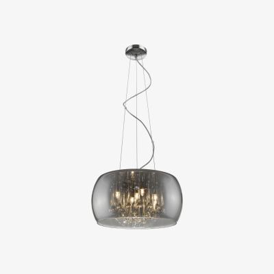 Pagazzi Rizza 5 Light Smoked Glass & Crystal Ceiling Pendant