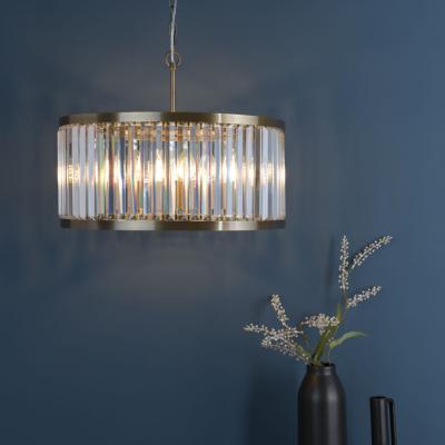 Pagazzi Isadora 5-Light Antique Brass and Glass Pendant