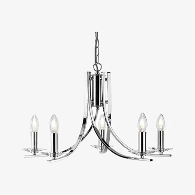 Pagazzi Ascona 5-Light Polished Chrome Chandelier Ceiling Light
