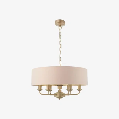 Pagazzi Highclere 6 Light Champagne & Pink Ceiling Pendant