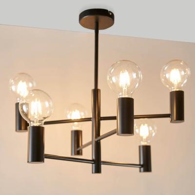 Pagazzi Studio 6-Light Matte Black Semi Flush Ceiling Light