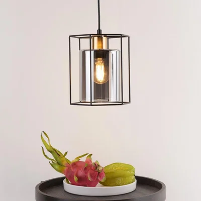 Pagazzi Sabrina 1 Light Black and Smoked Glass Pendant Ceiling Light
