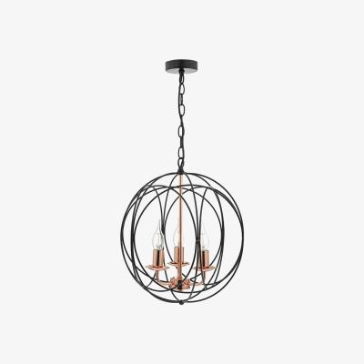 Pagazzi Phoenix 3 Light Ceiling Light Black/Copper