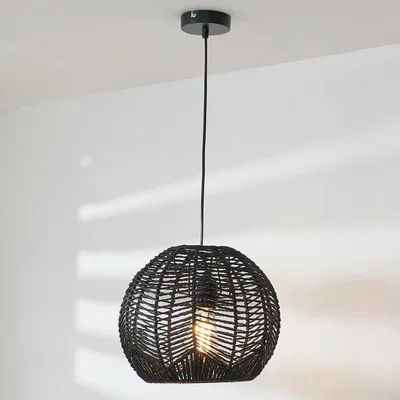 Pagazzi Sibuco Woven Paper Pendant in Black