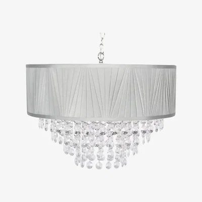 Pagazzi Talula Ceiling Light 3 Light Ceiling Light with Grey Silk Shade